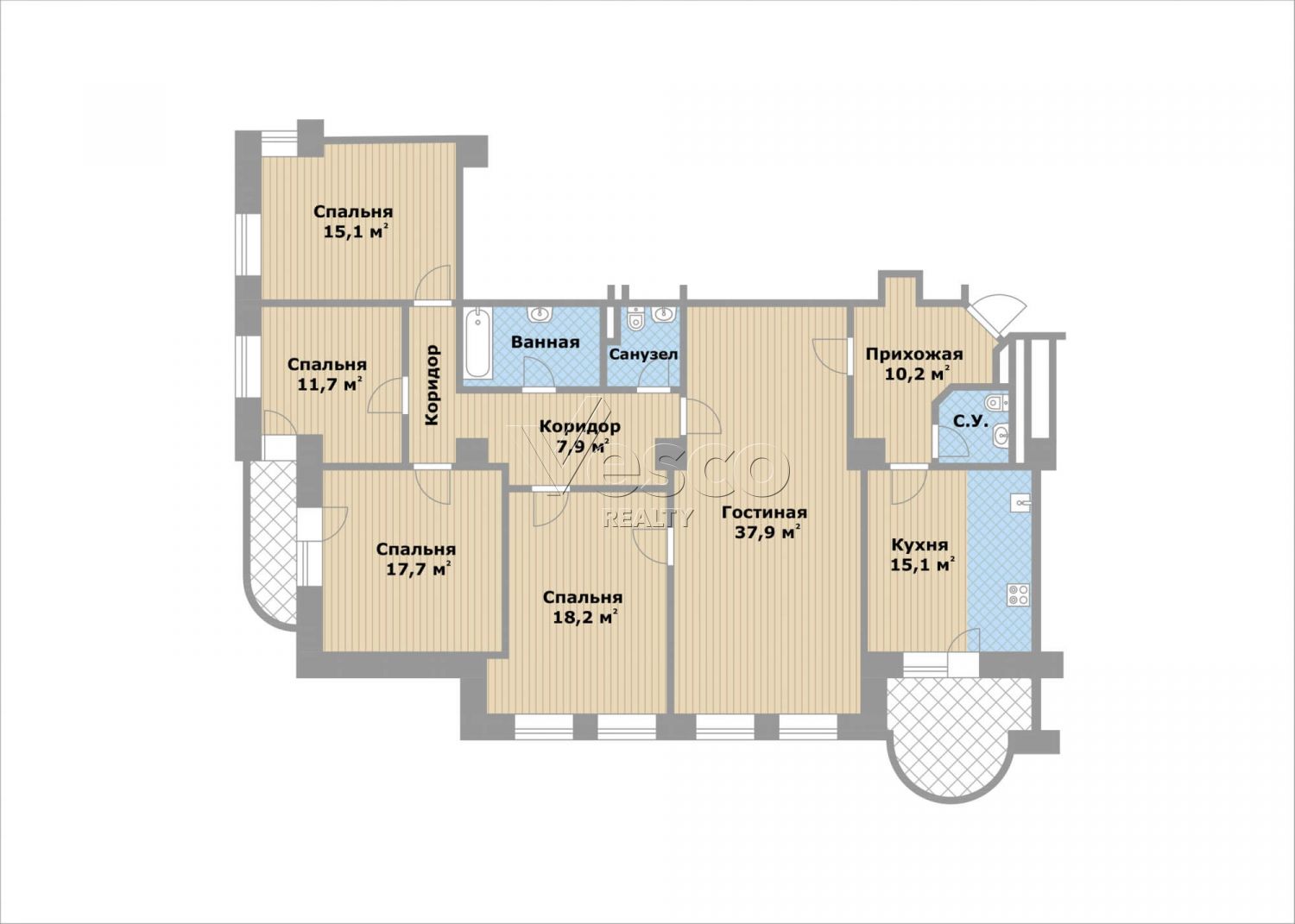 Квартира площадью 160 м²