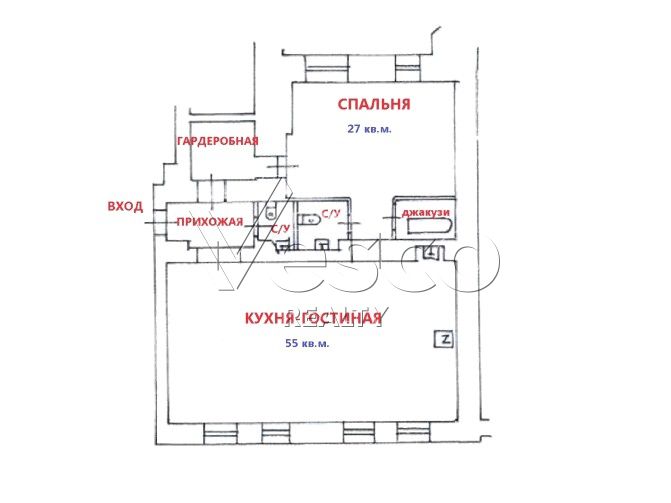 Квартира площадью 105 м²