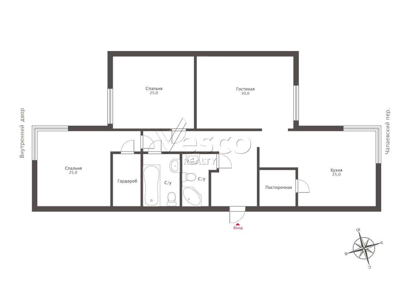 Квартира площадью 158 м²