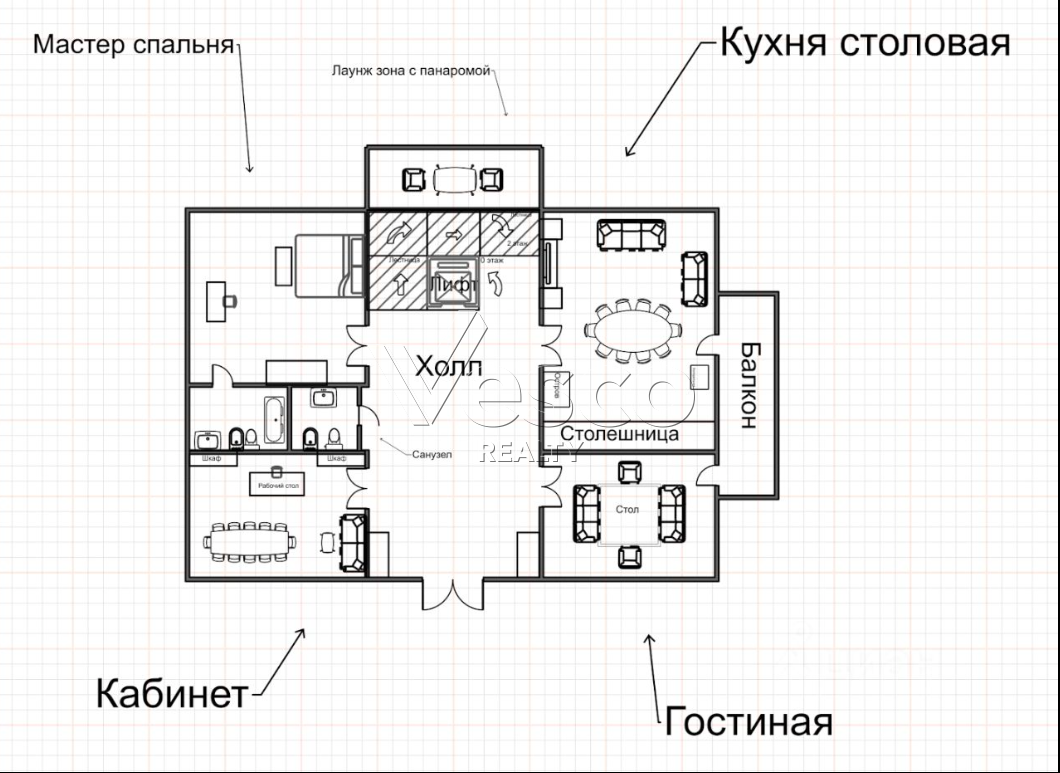 Коттедж с лифтом и бассейном
