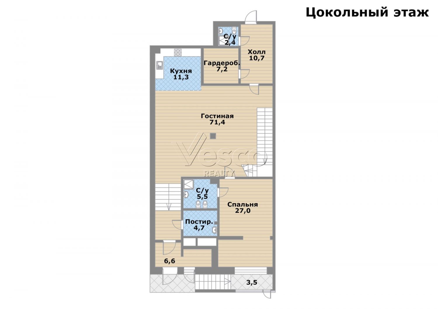 Таунхаус с террасой площадью 227 м²