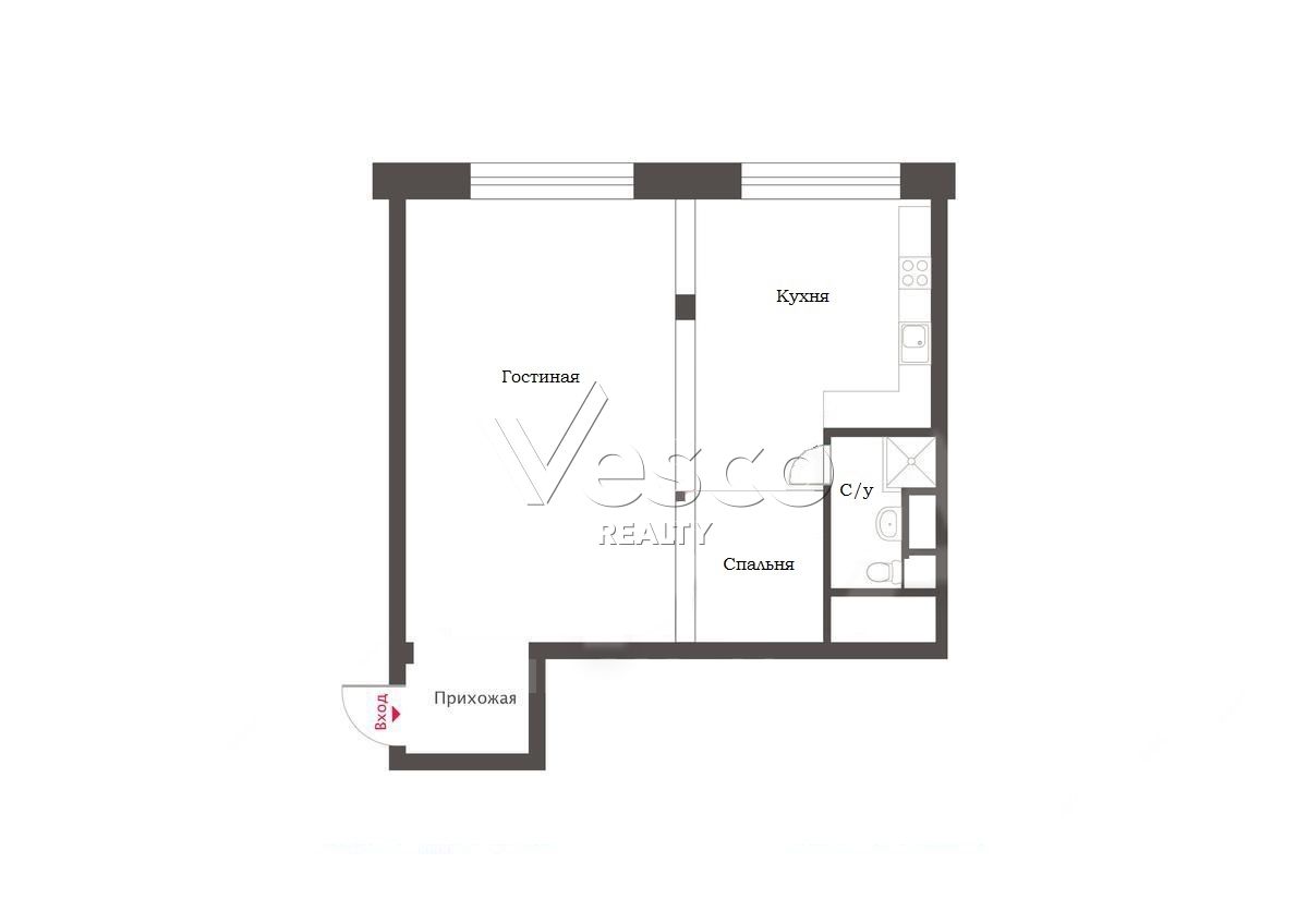 Апартаменты площадью 72 м²