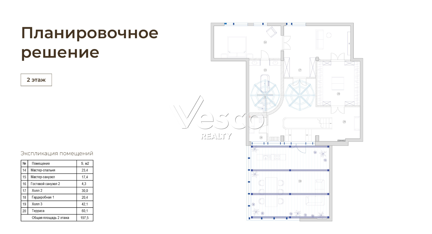 Пентхаус с террасой площадью 465.5 м²