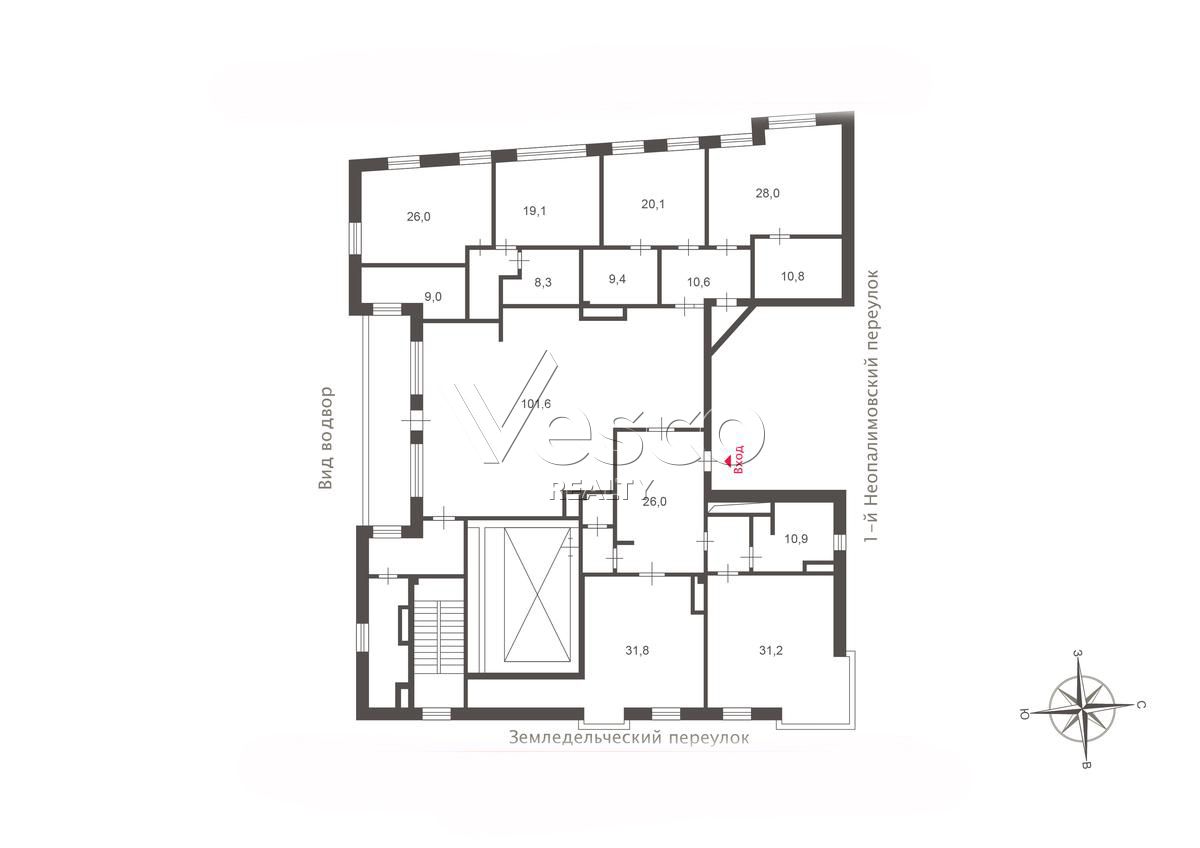Квартира с террасой площадью 415 м²