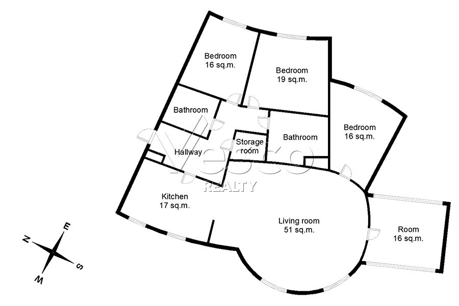Квартира площадью 166.3 м²